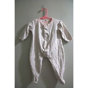Smart Close Magnificent Baby Floral Magnetic Footed Sleeper Pink Cream 9M